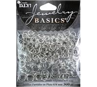 Cousin Jewelry Basics - Anello da 6/8 mm, colore: argento, 300 pezzi