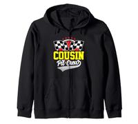 Cousin Pit Crew per Il Partito da Corsa Squadra Cuz Costume Scuro Felpa con Cappuccio