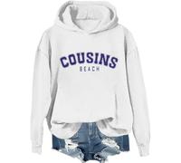 Cousins Beach Hoodie The Summer I Turned Pretty Felpa Cousins Beach Lettera Stampa Grafica Camicia, bianco, M