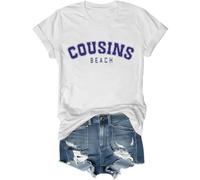 Cousins Beach Shirt The Summer I Turned Pretty Shirt Cousins Beach Letter Printed Graphic Tops, bianco, 3XL