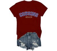 Cousins Beach Shirt The Summer I Turned Pretty Shirt Cousins Beach Letter Printed Graphic Tops, Porpora, XXL