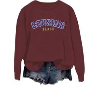 Cousins Beach Sweatshirt The Summer I Turned Pretty Shirt Cousins Beach Letter Printed Graphic Tops, Porpora, L