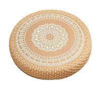 Coussin Méditation - Rond Doux Stable Bohème Tissage Artisanal | Tatami Genoux Yoga Cheminée Salon Balcon Baie Vitrée, Siège Sol Bouddha Maison Salle de Thé