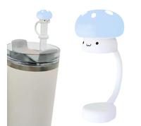 Couvercle De Paille En Silicone - Casquette De Paille De Forme De Champignon, Bouchon De Paille À L'épreuve Des Fuites, Conseils De Paille Mignons | Topper En Silicone À L'épreuve Des Poussières Pour