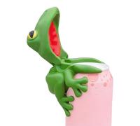 Couvercles de soda - 7x5x5cm, bouchons pliables réutilisables imprimés en forme de grenouille, scelleurs de jus de boisson de boisson, idéal pour le stockage, la fête, le pique-nique, les voyages en p