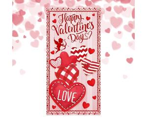 Couverture De Porte Sur Le Thème De La Saint-Valentin, Panneau Décoratif 35,4x70,8 Pouces, Accent De Vacances Romantique | Décoration De Fête Intérieure Et Extérieure Pour Portico, Fournitures De Cé