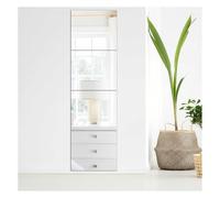 COUXILY 4 pezzi 35 x 35 cm quadrati autoadesivi per piastrelle, in vetro fai da te, decorazione da parete, senza acrilico, per appartamenti in affitto, bagno, parete a specchio, set con adesivo