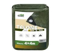 Covall Telo Telone Teloni impermeabile 100g/m² Medio 4x4m Consolida fori di saldatura a secco Multiuso Resistenza a strappo tenda UV telone tetto barca camion Telone auto RV (verde)