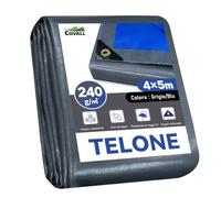 COVALL Telone pesante rinforzato 4mx5m,240g/㎡ telo impermeabile esterno blu