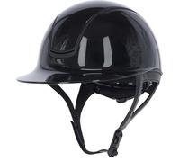 Covalliero Casco da equitazione Eclipse Polo, effetto lucido, sistema a disco, sicurezza ERT, eccellente ventilazione, fodera interna rimovibile, colore nero, 56-58 cm