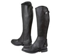 Covalliero, Mini chaps Elasto in pelle con inserto elastico, Nero (schwarz), L