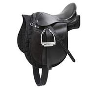 Covalliero Set Sella Multiuso, Nero, 17,5 Pollici, Larghezza Sella 30,5 cm, Lunghezza sottopancia 125 cm, Comodo, buona vestibilità, Include sottosella