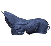 Covalliero telo antipioggia RugBe SuperFly, coperta per cavalli, coperta da equitazione, blu navy, 165 cm, 215 cm, cavallo, lavabile in lavatrice a 30°C