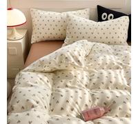 Covebett Set Copripiumino con Cuori Doppio Beige Marrone Cuori d'Amore Biancheria da Letto in Microfibra 2pz per Bambini Donne Ragazze Elegante Estetico Copripiumino 200x200 cm e 2 Federe 50x75 cm