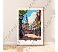 Covent Garden Illustrazione Art Poster da Parete Décor London Viaggi Stampa