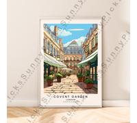Covent Garden London Illustrazione Stampa Poster da Parete Casa Opera D'Arte