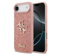 Cover 4G Metal Logo Guess con paillettes per Apple iPhone Air, Rosa - Nouvo