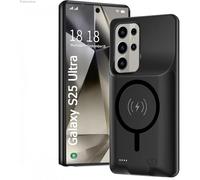 Cover a batteria per Samsung Galaxy S25 Ultra, 10000 mAh, magnetica, compatibile con ricarica wireless, custodia di protezione per caricabatterie di emergenza estesa, colore: Nero