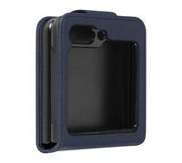Cover a libro per Galaxy Z Flip5, linguetta magnetica Chesterfield blu