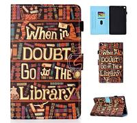 Cover Amazon Fire HD 8 Custodia Flip Morbida Pelle Premium PU Leather e TPU Silicone Case Libro Supporto, Chiusura Magnetica per Tablet Fire HD 8 (Biblioteca)