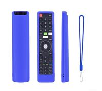 Cover antiscivolo per telecomando Fire TV, blu e rosso (blu) | Texture in pelle realistica, per una sensazione di alta qualità, antiscivolo per la superficie, resistente alle macchie