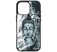Cover Apple per iPhone 16 Pro Max Silicone Buddha Nepal Uomo Ritratto Diario Custodia Rigida Lusso Grigio Buddismo Yoga Metal Asia