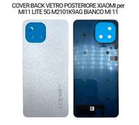 COVER BACK VETRO POSTERIORE XIAOMI per MI 11 LITE 5G M2101K9AG BIANCO ORIGINALE