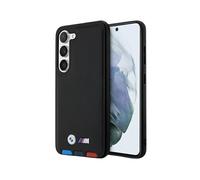 Cover BMW Galaxy S23 BMHCS23S22PTDK, nero - Timbro in pelle tricolore
