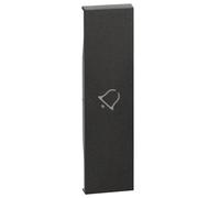 Cover Bticino Living Now con simbolo campanello 1M nera KG01D