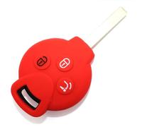 Cover Chiave Auto in Silicone 3 Tasti Telecomando Compatibile con Smart Fortwo Cabrio 451 Coupé 451 Protezione Caduta Urti Graffi (Rosso)