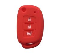 Cover chiave compatibile con telecomando Hyundai i10 i20, Custodia coprichiave guscio protettivo in silicone (Rosso)