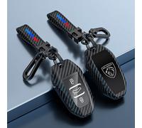 Cover Chiave Guscio Chiave Adatto per Peugeot 208 308 508 2008 3008 5008 Rifter,Custodia Chiavi Telecomando Copri Chiavi Flip Key Telecomando con Portachiavi Auto Protezione,A-carbon fibre