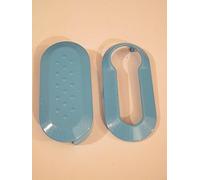 Cover Chiave Guscio Compatibile con Fiat 500 Punto EVO Bravo Panda 500L Lancia Y Ypsilon Musa Delta Scocca (Azzurro Lucido)
