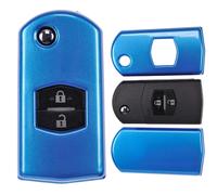 Cover Chiave Pieghevole Custodia Blu per Telecomando Mazda Radio Mascherina...
