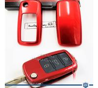 Cover Chiave Protettiva RIGIDA PER VW Bora guscio ROSSO Telecomando auto