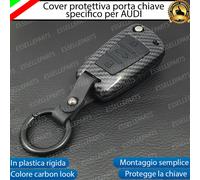 COVER CHIAVE TELECOMANDO AUDI A1 CARBON LOOK NERO IN PLASTICA RIGIDA