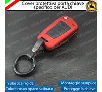 COVER CHIAVE TELECOMANDO AUDI A1 MK2 II ROSSO OPACO IN PLASTICA RIGIDA