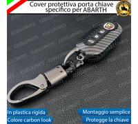 COVER CHIAVE TELECOMANDO PER ABARTH 500 595 695 CARBON LOOK IN PLASTICA RIGIDA