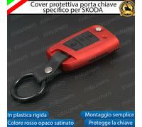COVER CHIAVE TELECOMANDO SKODA KODIAQ ROSSO OPACO SATINATO IN PLASTICA RIGIDA