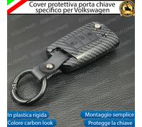 COVER CHIAVE TELECOMANDO VW T-ROC CARBON LOOK NERO IN PLASTICA RIGIDA