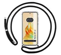Cover Ciondolo Trasparente per Oppo Renna 8T 4G Con Cordino Nero