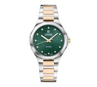 COVER CO221 Cardea Crystal Orologio da donna con cinturino in acciaio inox e vetro zaffiro 5 ATM con 12 cristalli scintillanti, Bicolore/verde