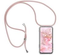 Cover Collana per Cellulare Compatibile con Huawei Mate 10 Lite Custodia Trasparente Silicone con Cordino Necklace Case Antiurto Protettivo Cover Custodia da Collo Custodia con Cordino, Rosa