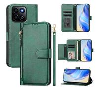 Cover Compatibile con Honor 200 Smart,Compatibile con Honor X7C ALT-NX1 ALT-LX2 / Play 60 Plus 5G ALT-AN00 Flip PU pelle zip portafoglio custodia del telefono cellulare Green