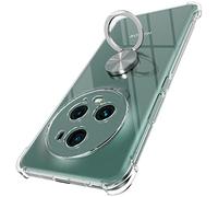 Cover Compatibile con Honor Magic 5 Pro 5G, Custodia Trasparente Silicone con Anello Ruotabile Cavalletto, Quattro Angoli Anti-Caduta Crystal Clear Case - Anello Argento