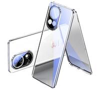 Cover Compatibile con Huawei Nova 13, Adsorbimento Magnetico Custodia 360 Protezione Tattile Vetro Temperato Bumper Metallo Magnetica Case, Argento