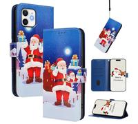 Cover Compatibile con iPhone 11 Custodia Pelle Portafoglio a Libro Natale Disegni Cute Slot Schede Magnetica Supporto Flip Case per iPhone 11 - San Nicola