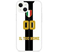 Cover compatibile con iPhone | con Juventus | Custodia trasparente stampata squadre calcio personalizzabile
