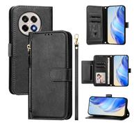 Cover Compatibile con Oneplus 13R,Compatibile con Oneplus ACE 5 Case,Cover Compatibile con Oneplus ACE 5 Pro 5G Flip PU pelle zip portafoglio custodia del telefono cellulare Black