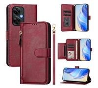 Cover Compatibile con OnePlus Nord N30 5G,Compatibile con OnePlus Nord CE 3 Lite 5G CPH2467 CPH2465 CPH2515 Flip PU pelle zip portafoglio custodia del telefono cellulare Red